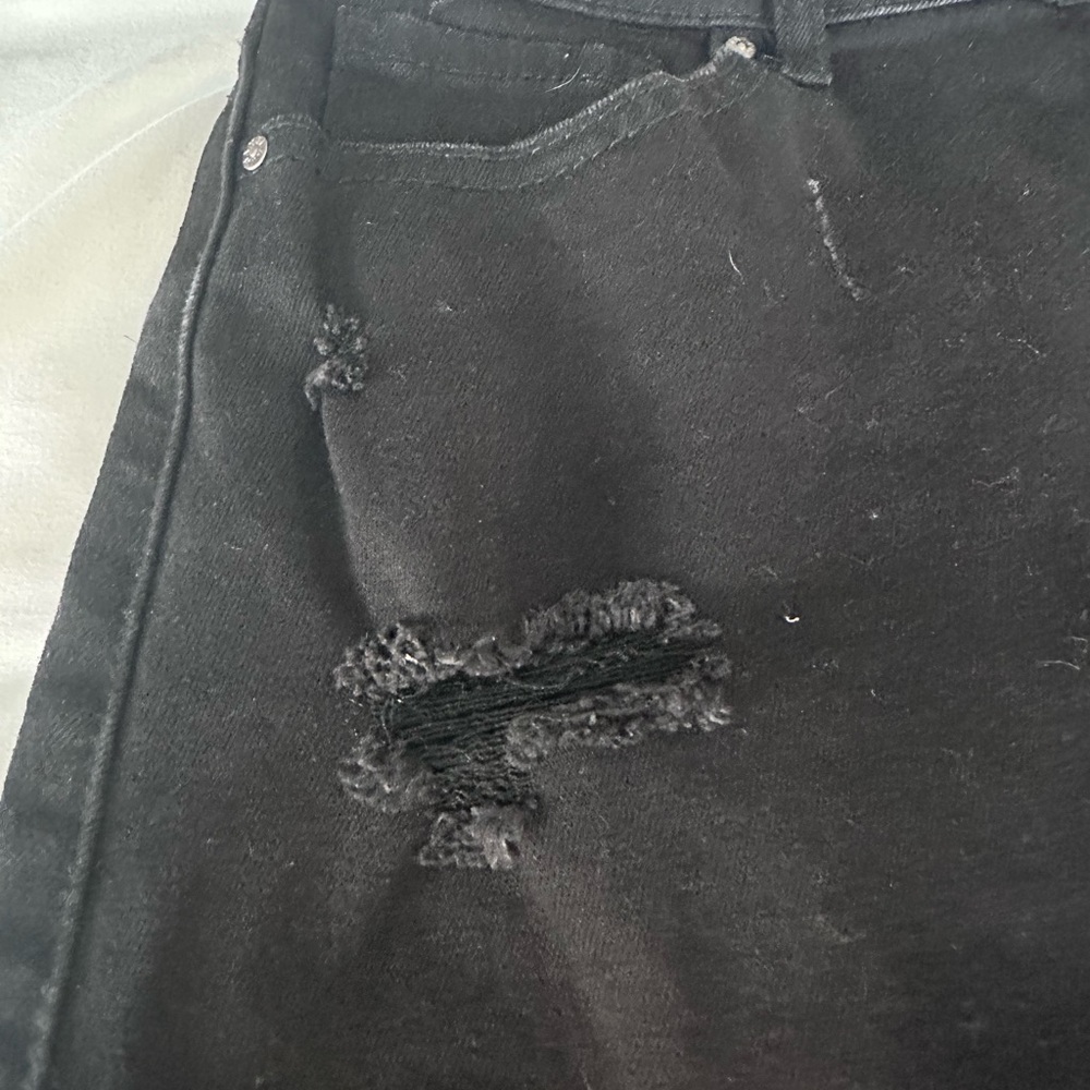 Stretchy short jean skirt